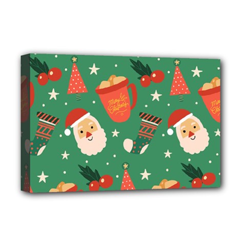 Colorful Funny Christmas Pattern Deluxe Canvas 18  X 12  (stretched) by Semog4