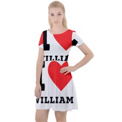 I Love William Cap Sleeve Velour Dress  by ilovewhateva