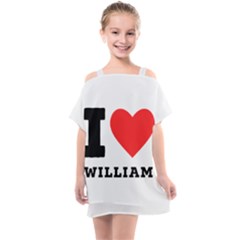 I Love William Kids  One Piece Chiffon Dress by ilovewhateva