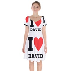 I Love David Short Sleeve Bardot Dress by ilovewhateva