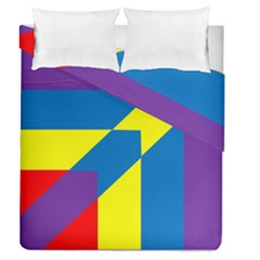 Colorful-red-yellow-blue-purple Duvet Cover Double Side (queen Size) by Semog4