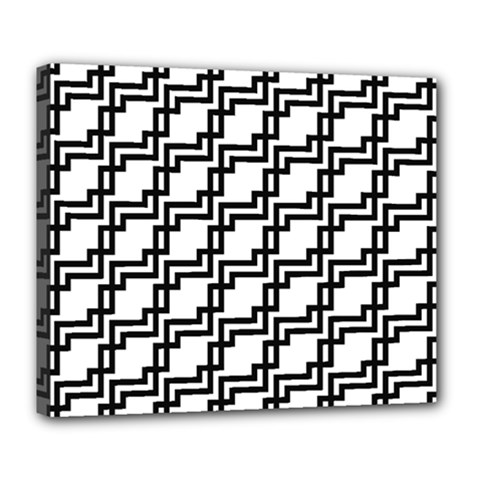 Pattern-monochrome-repeat Deluxe Canvas 24  X 20  (stretched) by Semog4