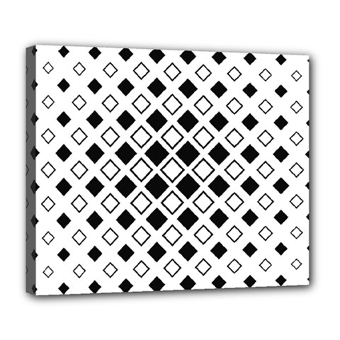 Square-diagonal-pattern-monochrome Deluxe Canvas 24  X 20  (stretched) by Semog4