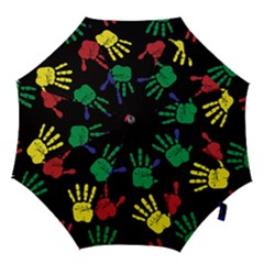 Handprints-hand-print-colourful Hook Handle Umbrellas (small) by Semog4