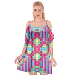 Checkerboard-squares-abstract---- Cutout Spaghetti Strap Chiffon Dress by Semog4