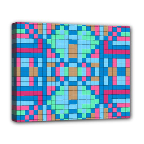 Checkerboard-squares-abstract Deluxe Canvas 20  X 16  (stretched) by Semog4