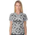 Abstract Seamless Pattern V-Neck Sport Mesh Tee View1