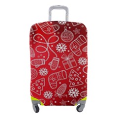 Christmas Pattern Red Luggage Cover (small) by Salman4z