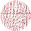 Pink Zebra Vibes Animal Print  Wooden Puzzle Round View1