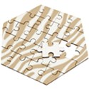 Brown Zebra Vibes Animal Print  Wooden Puzzle Hexagon View2