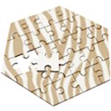 Brown Zebra Vibes Animal Print  Wooden Puzzle Hexagon View3