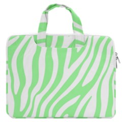 Green Zebra Vibes Animal Print  Macbook Pro 16  Double Pocket Laptop Bag  by ConteMonfrey
