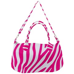 Pink Fucsia Zebra Vibes Animal Print Removable Strap Handbag by ConteMonfrey