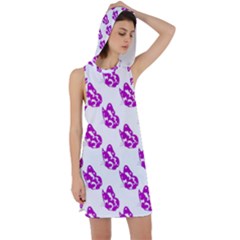Purple Butterflies On Their Own Way  Racer Back Hoodie Dress by ConteMonfrey