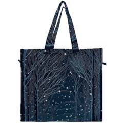 Snow Christmas Starry Night Canvas Travel Bag by Simbadda