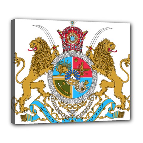 Imperial Coat Of Arms Of Iran, 1932-1979 Deluxe Canvas 24  X 20  (stretched) by abbeyz71