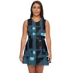 A Completely Seamless Background Design Circuitry Waist Tie Tier Mini Chiffon Dress by Amaryn4rt
