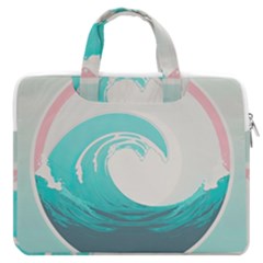 Tidal Wave Ocean Sea Tsunami Wave Minimalist Macbook Pro 16  Double Pocket Laptop Bag  by Wegoenart