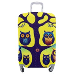 Owl Animal Cartoon Drawing Tree Nature Landscape Luggage Cover (medium) by Uceng