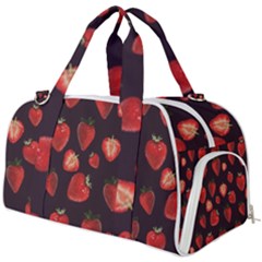 Watercolor Strawberry Burner Gym Duffel Bag by SychEva