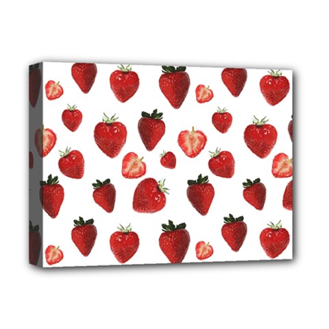 Strawberry Watercolor Deluxe Canvas 16  X 12  (stretched)  by SychEva
