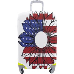 Us Flag Flower Sunshine Flag America Usa Luggage Cover (large) by Wegoenart