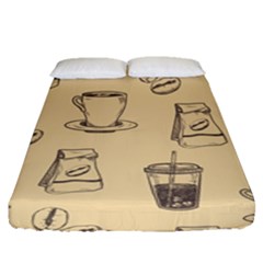 Coffee-56 Fitted Sheet (queen Size) by nateshop