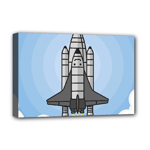 Rocket Shuttle Spaceship Science Deluxe Canvas 18  X 12  (stretched) by Salman4z