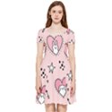 Cartoon Cute Valentines Day Doodle Heart Love Flower Seamless Pattern Vector Inside Out Cap Sleeve Dress View1