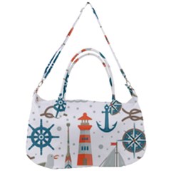 Nautical Elements Pattern Background Removable Strap Handbag by Salman4z