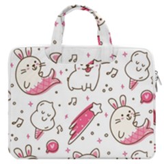 Cute Animal Seamless Pattern Kawaii Doodle Style Macbook Pro 13  Double Pocket Laptop Bag by Salman4z