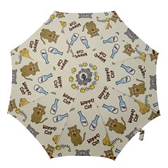 Happy-cats-pattern-background Hook Handle Umbrellas (large) by Salman4z