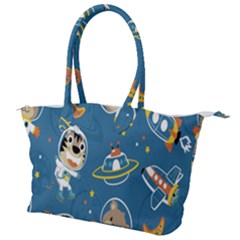 Seamless-pattern-funny-astronaut-outer-space-transportation Canvas Shoulder Bag by Salman4z