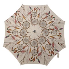 Coloured-dreamcatcher-background Hook Handle Umbrellas (large) by Salman4z