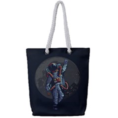 Illustration-drunk-astronaut Full Print Rope Handle Tote (small) by Salman4z