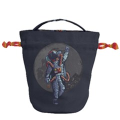 Illustration-drunk-astronaut Drawstring Bucket Bag by Salman4z