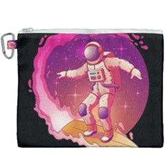Astronaut-spacesuit-standing-surfboard-surfing-milky-way-stars Canvas Cosmetic Bag (xxxl) by Salman4z