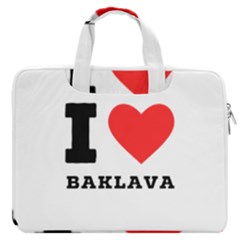 I Love Baklava Macbook Pro 16  Double Pocket Laptop Bag  by ilovewhateva