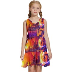 Far-future-human-colonization Kids  Sleeveless Tiered Mini Dress by Salman4z