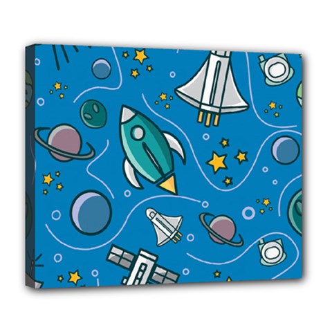 About-space-seamless-pattern Deluxe Canvas 24  X 20  (stretched) by Salman4z