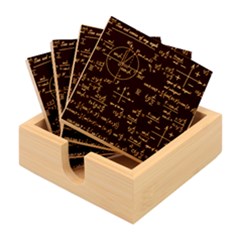 Mathematical-seamless-pattern-with-geometric-shapes-formulas Bamboo Coaster Set by Salman4z