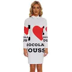 I Love Chocolate Mousse Long Sleeve Shirt Collar Bodycon Dress by ilovewhateva