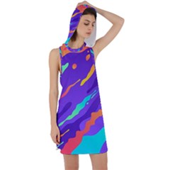Multicolored-abstract-background Racer Back Hoodie Dress by Salman4z
