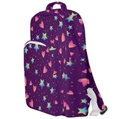 Colorful-stars-hearts-seamless-vector-pattern Double Compartment Backpack by Salman4z