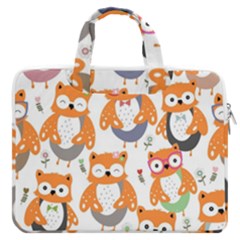 Cute-colorful-owl-cartoon-seamless-pattern Macbook Pro 16  Double Pocket Laptop Bag  by Salman4z