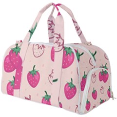 Seamless-strawberry-fruit-pattern-background Burner Gym Duffel Bag by Salman4z