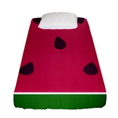 Watermelon Fruit Summer Red Fresh Food Healthy Fitted Sheet (single Size) by pakminggu