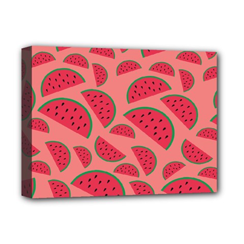 Watermelon Red Food Fruit Healthy Summer Fresh Deluxe Canvas 16  X 12  (stretched)  by pakminggu