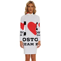 I Love Boston Cream Pie Long Sleeve Shirt Collar Bodycon Dress by ilovewhateva