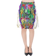 Brain Head Mind Man Silhouette Velvet High Waist Skirt by pakminggu